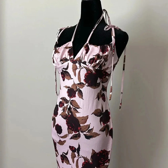 Tie Shoulder Fishtail Hem Floral Print Dress - Picture 7 of 14